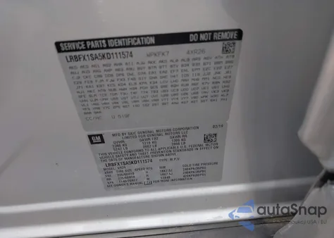 2019 Buick Envision Awd Preferred z USA, uszkodzony, nr VIN LRBFX1SA5KD111574